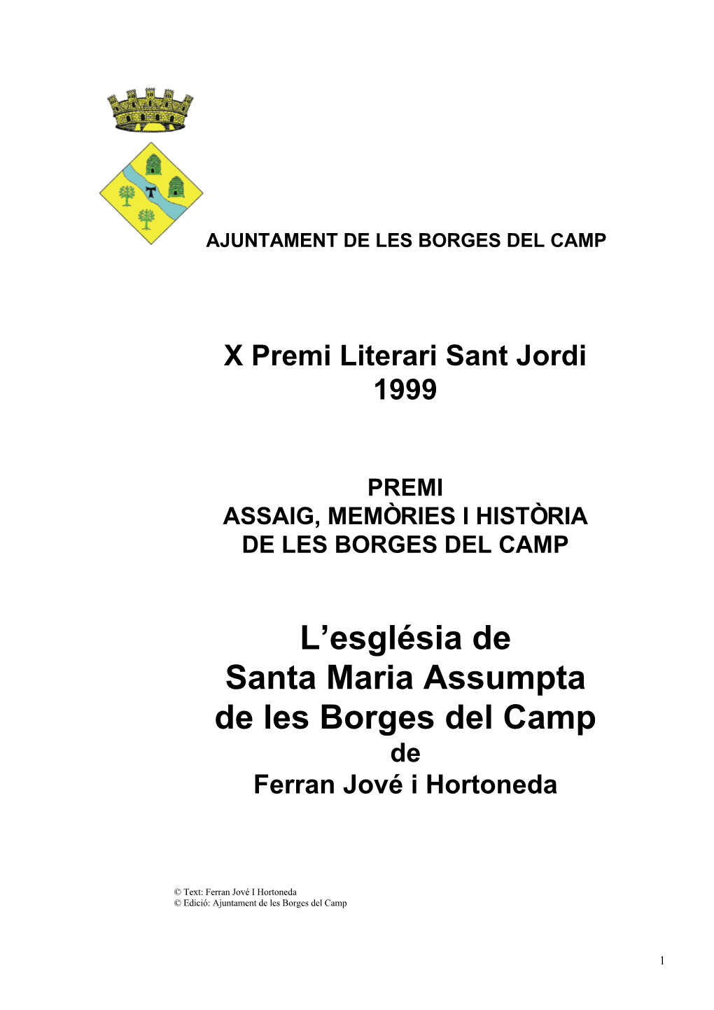 L'església De Santa Maria Assumpta De Les Borges Del Camp