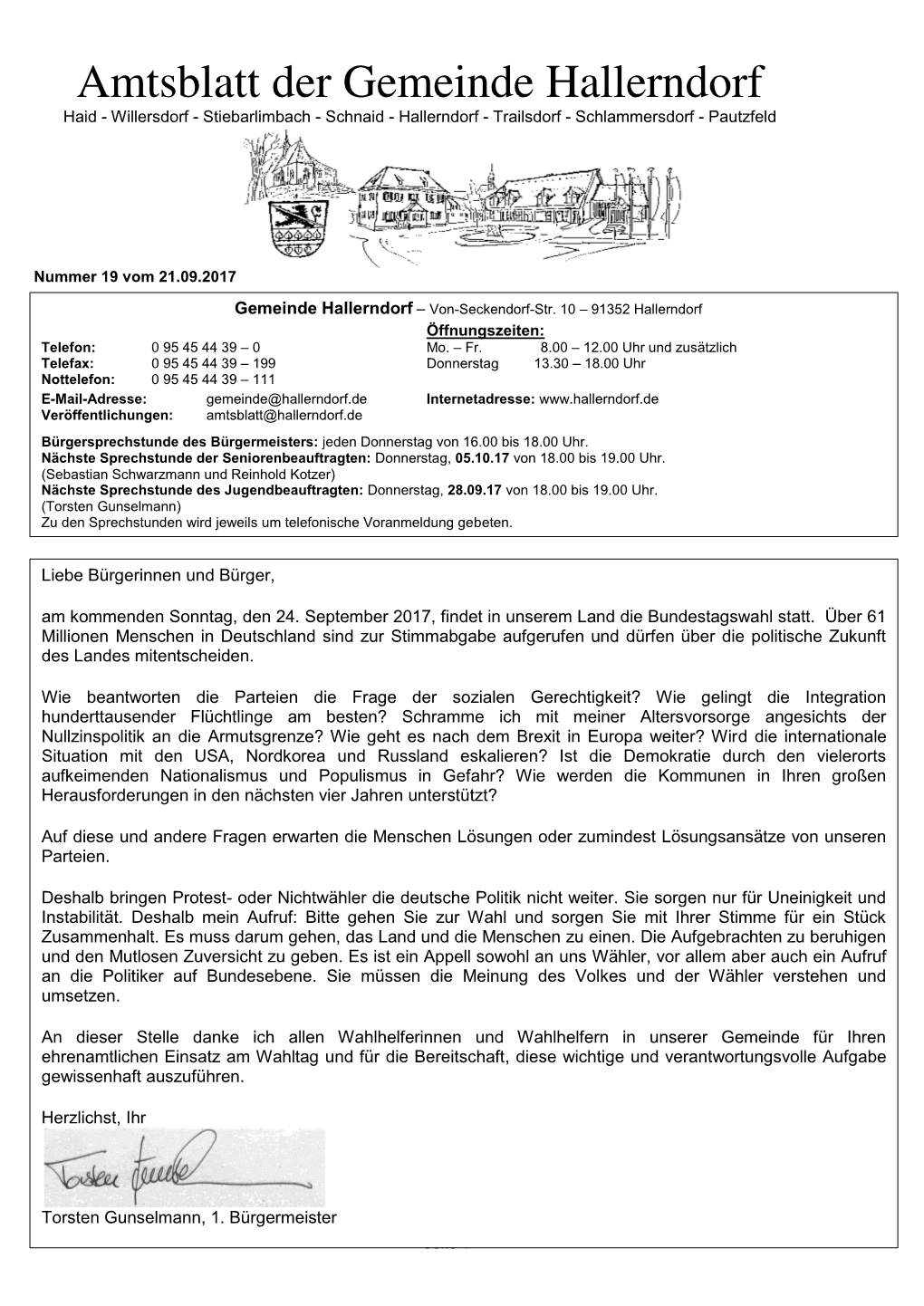 Amtsblatt Der Gemeinde Hallerndorf