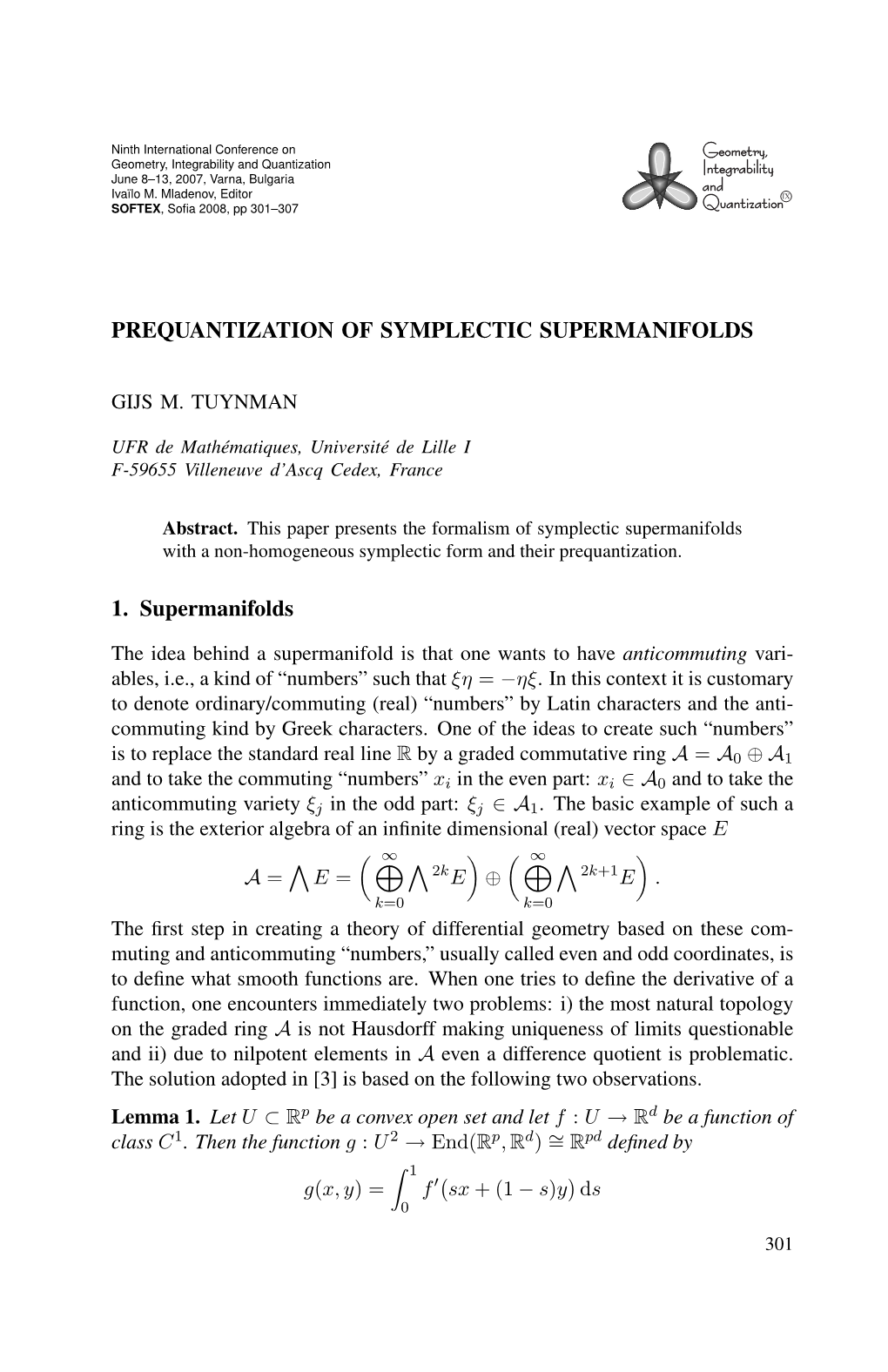 Prequantization of Symplectic Supermanifolds