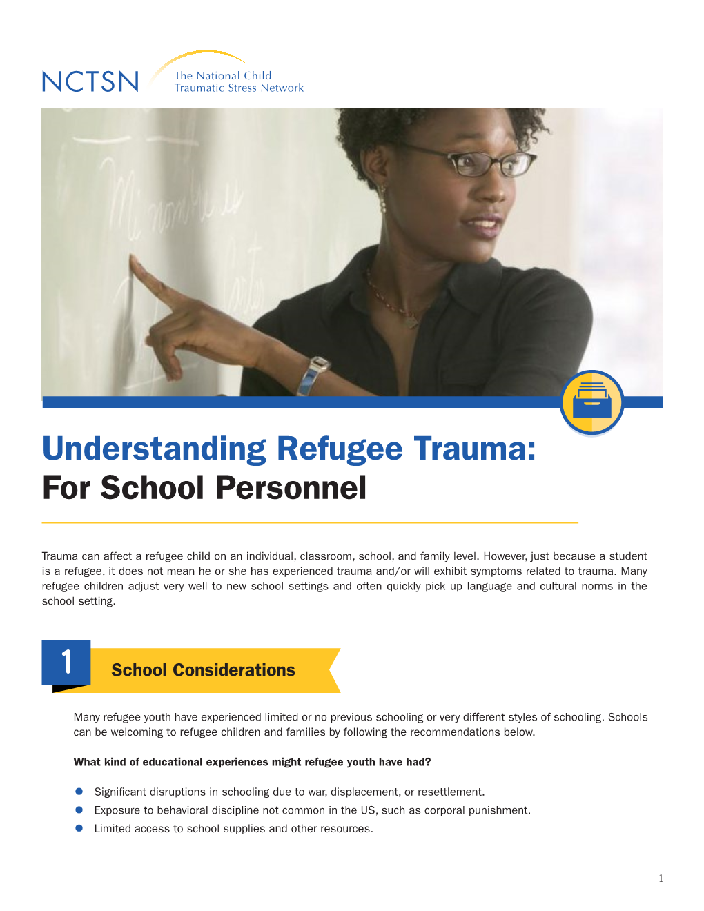 Understanding Refugee Trauma: for School Personnel
