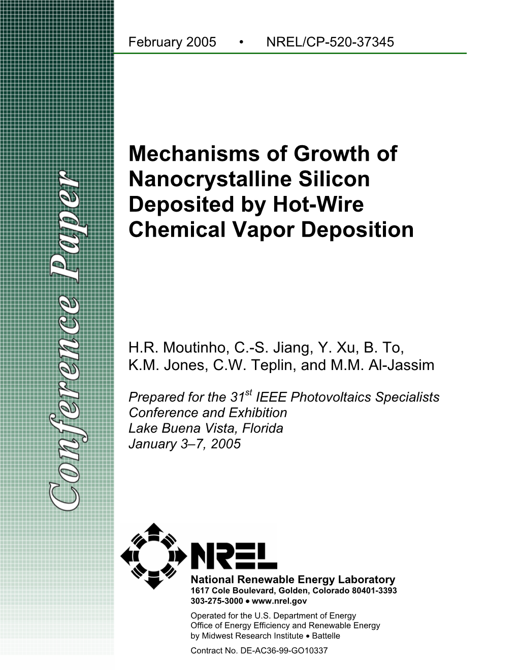 Mechanisms of Growth of Nanocrystalline Silicon Deposited by Hot-Wire Chemical Vapor Deposition