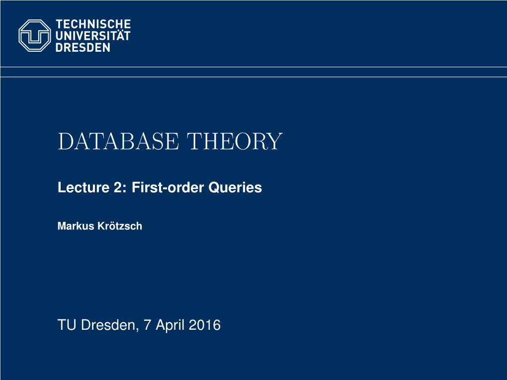 Database Theory