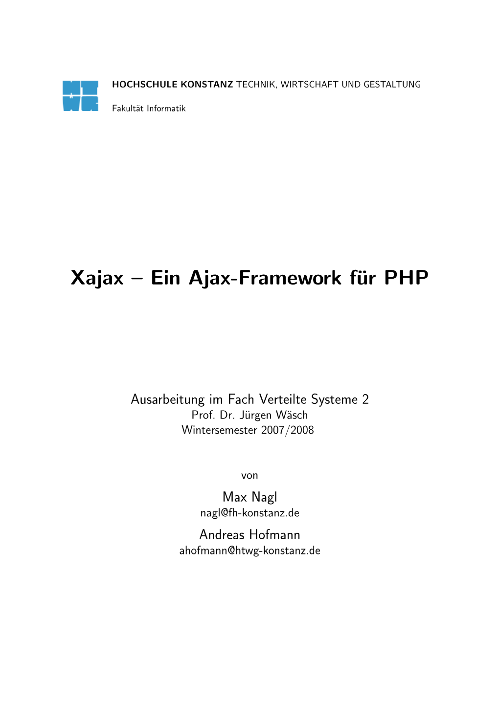 Xajax – Ein Ajax-Framework Für