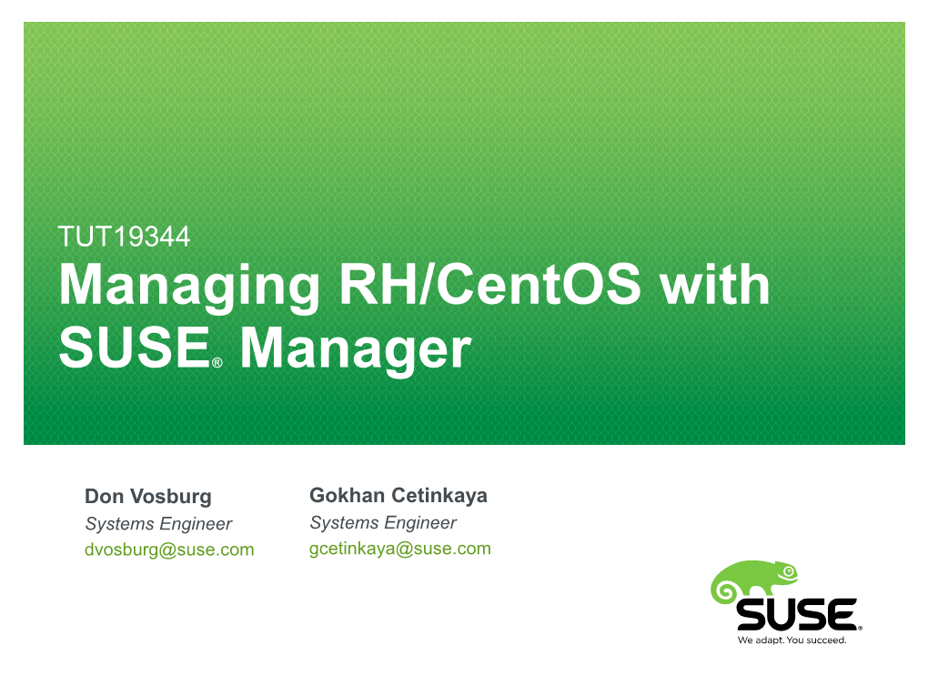 SUSE Manager Overview