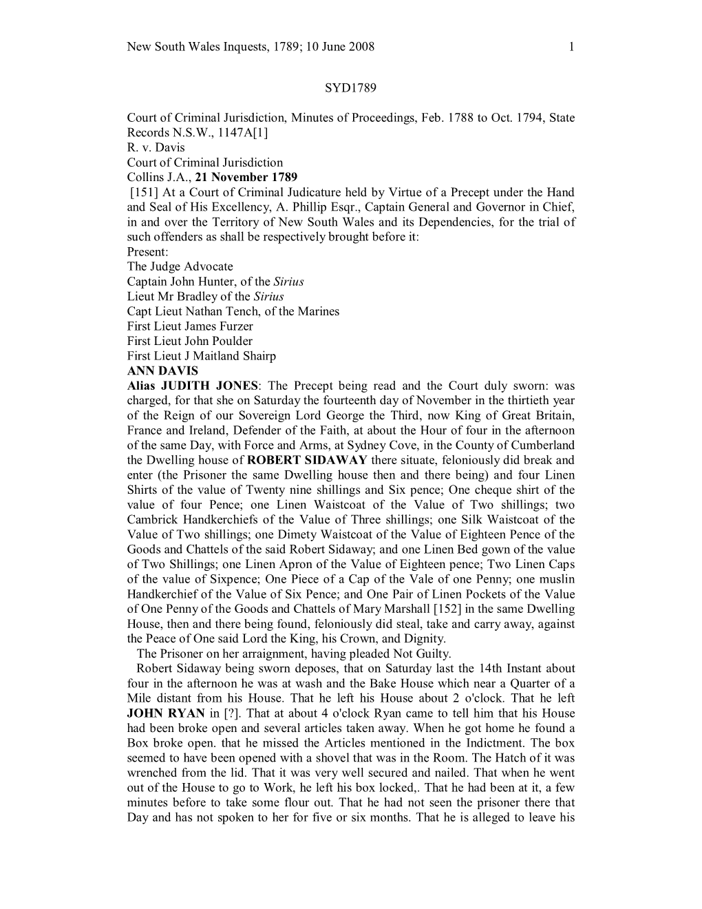 Sydney Australia Inquests 1789.Pdf