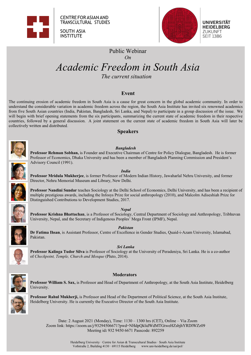 Academic Freedom in South Asia the Current Situation