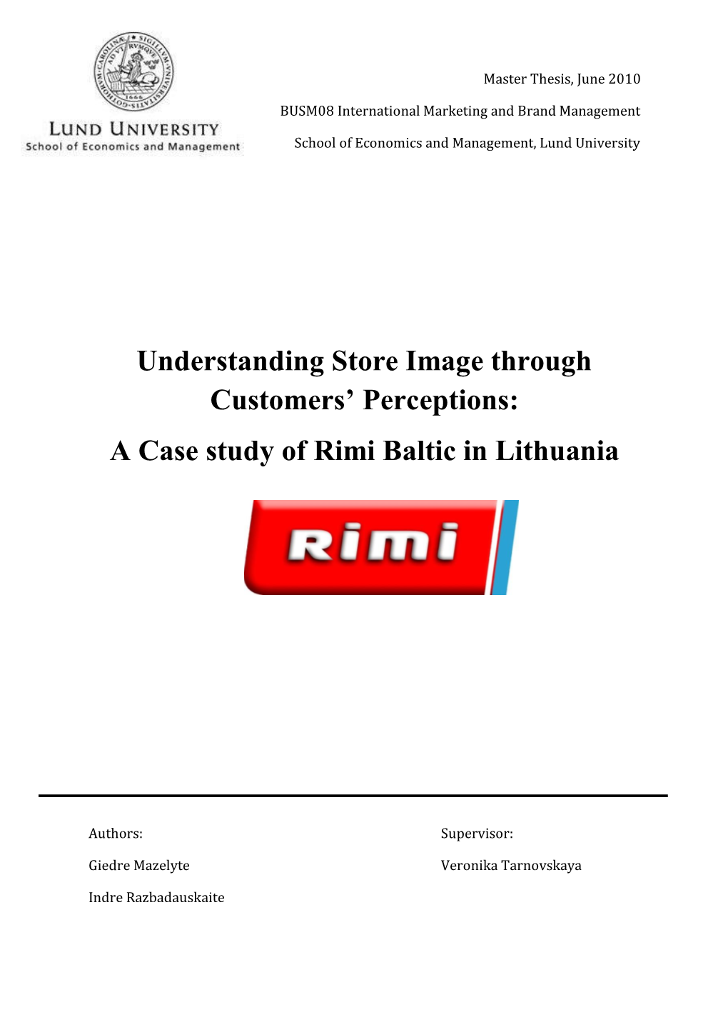 A Case Study of Rimi Baltic in Lithuania