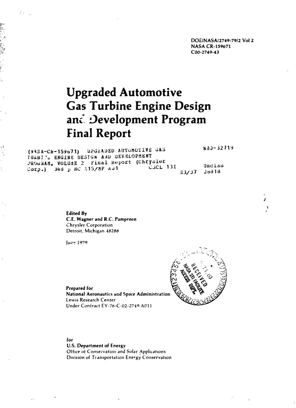 Upgraded Automotive Gas Turbine Engine Design An&lt; 9Evelopment