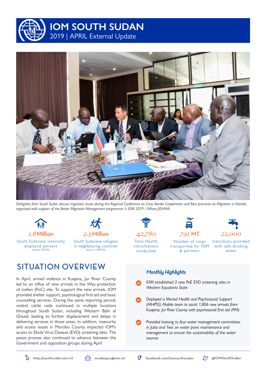 IOM SOUTH SUDAN 2019 | APRIL External Update