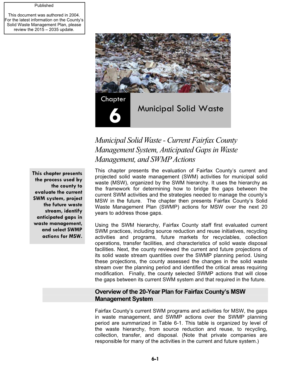 Chapter 6 Municipal Solid Waste
