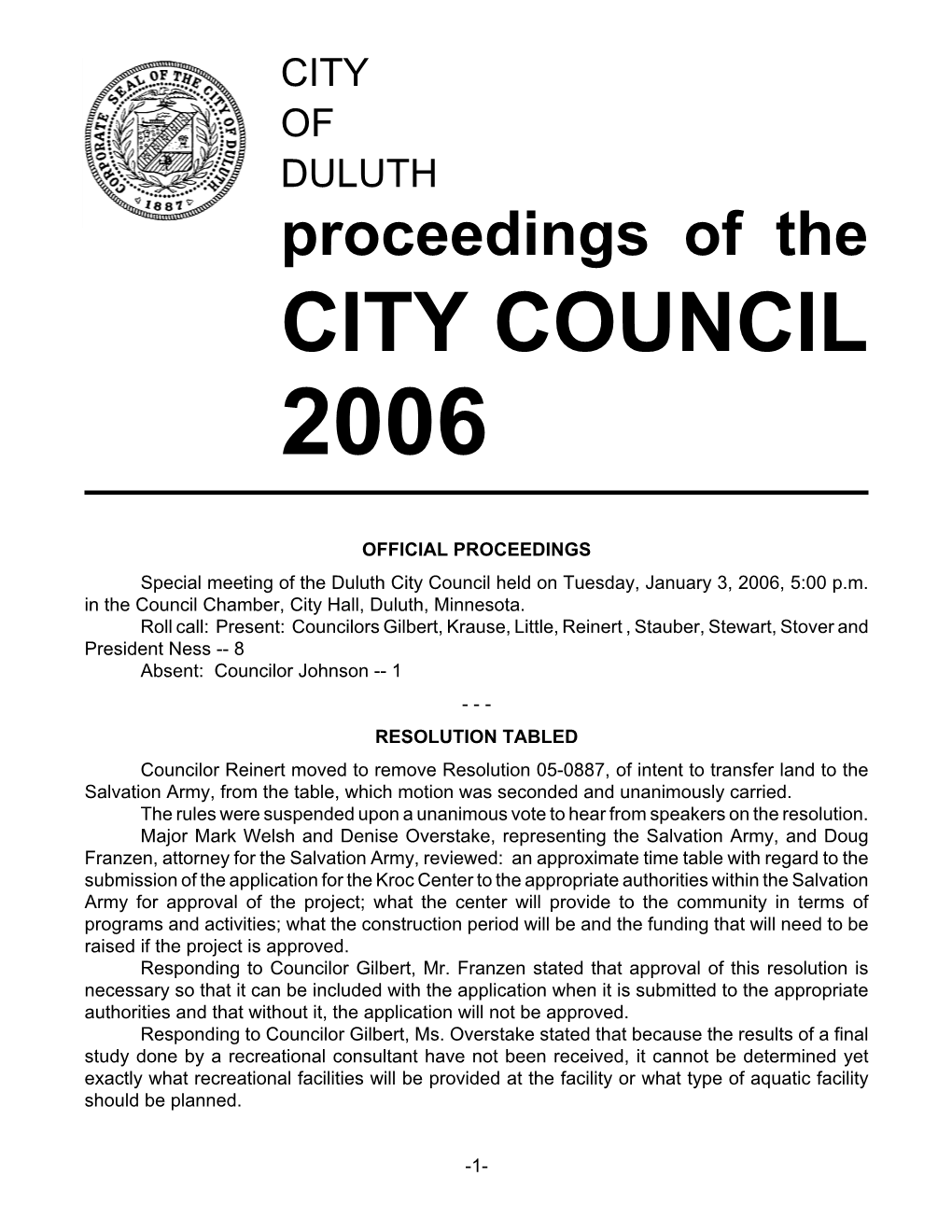 2006 Official Proceedings