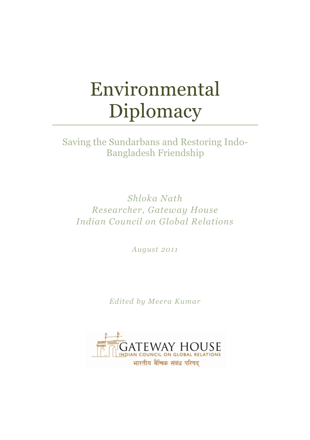 Environmental Diplomacy