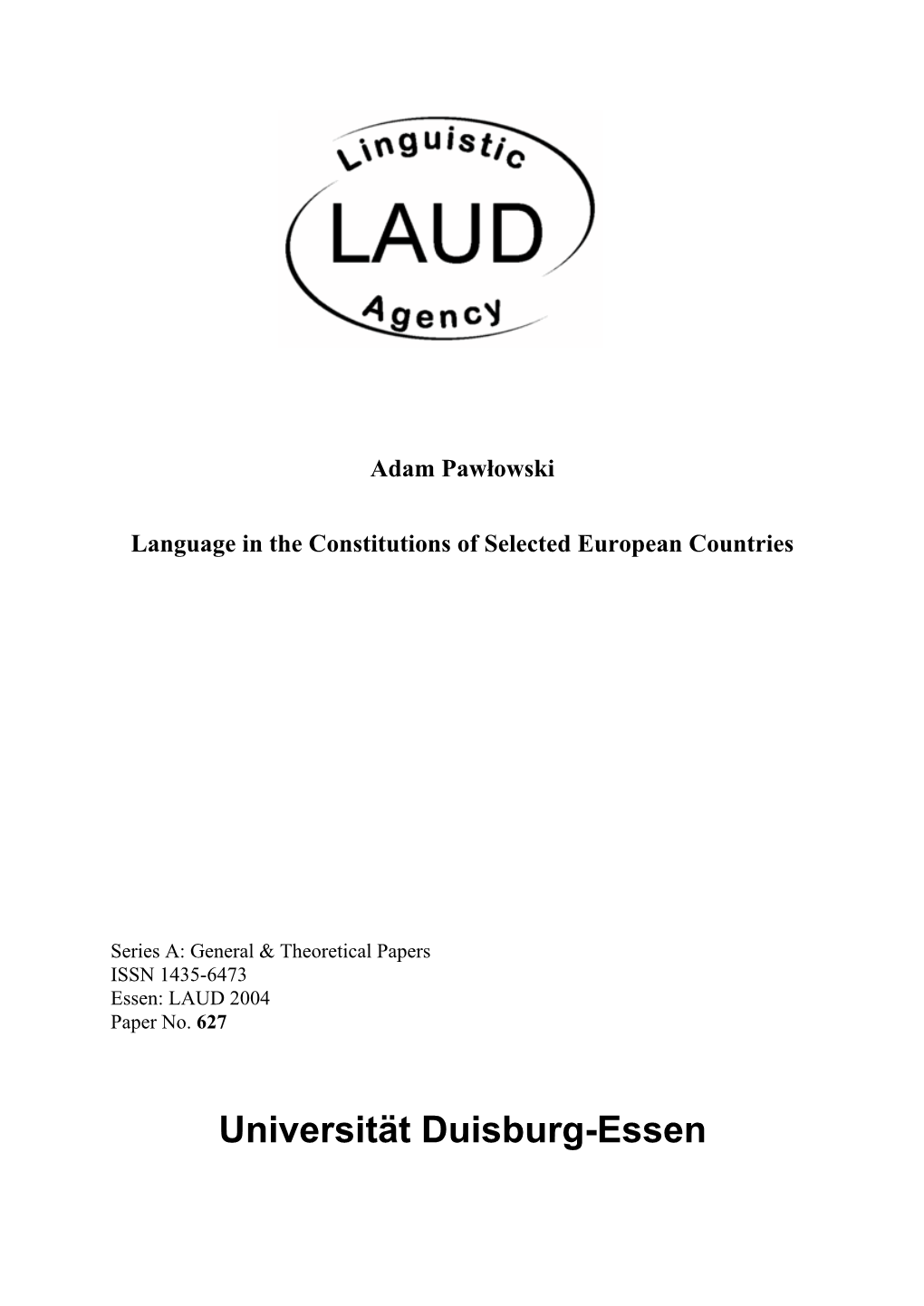 Language in the Constitutions of Selected European Countries