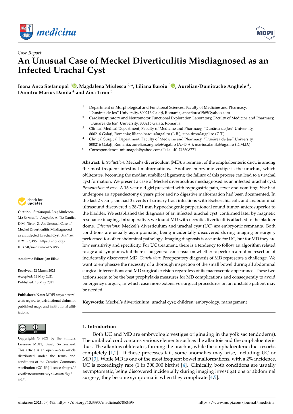 An Unusual Case of Meckel Diverticulitis Misdiagnosed As an Infected Urachal Cyst