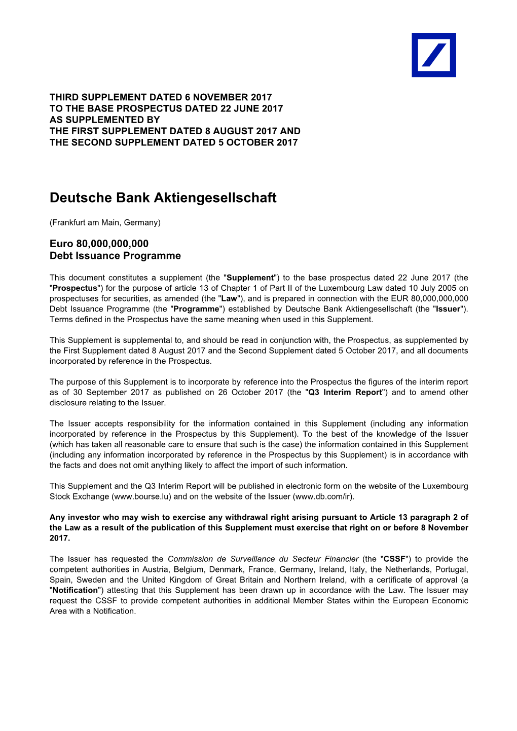 Deutsche Bank Aktiengesellschaft