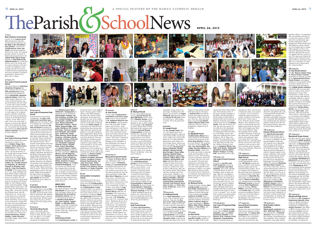 Theparish&Schoolnews APRIL 26, 2013