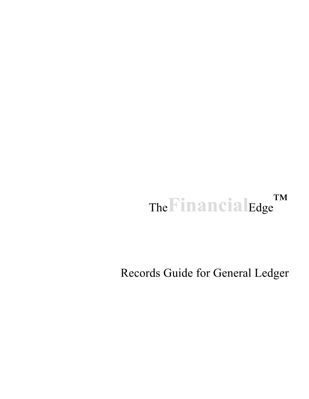 General Ledger Records Guide