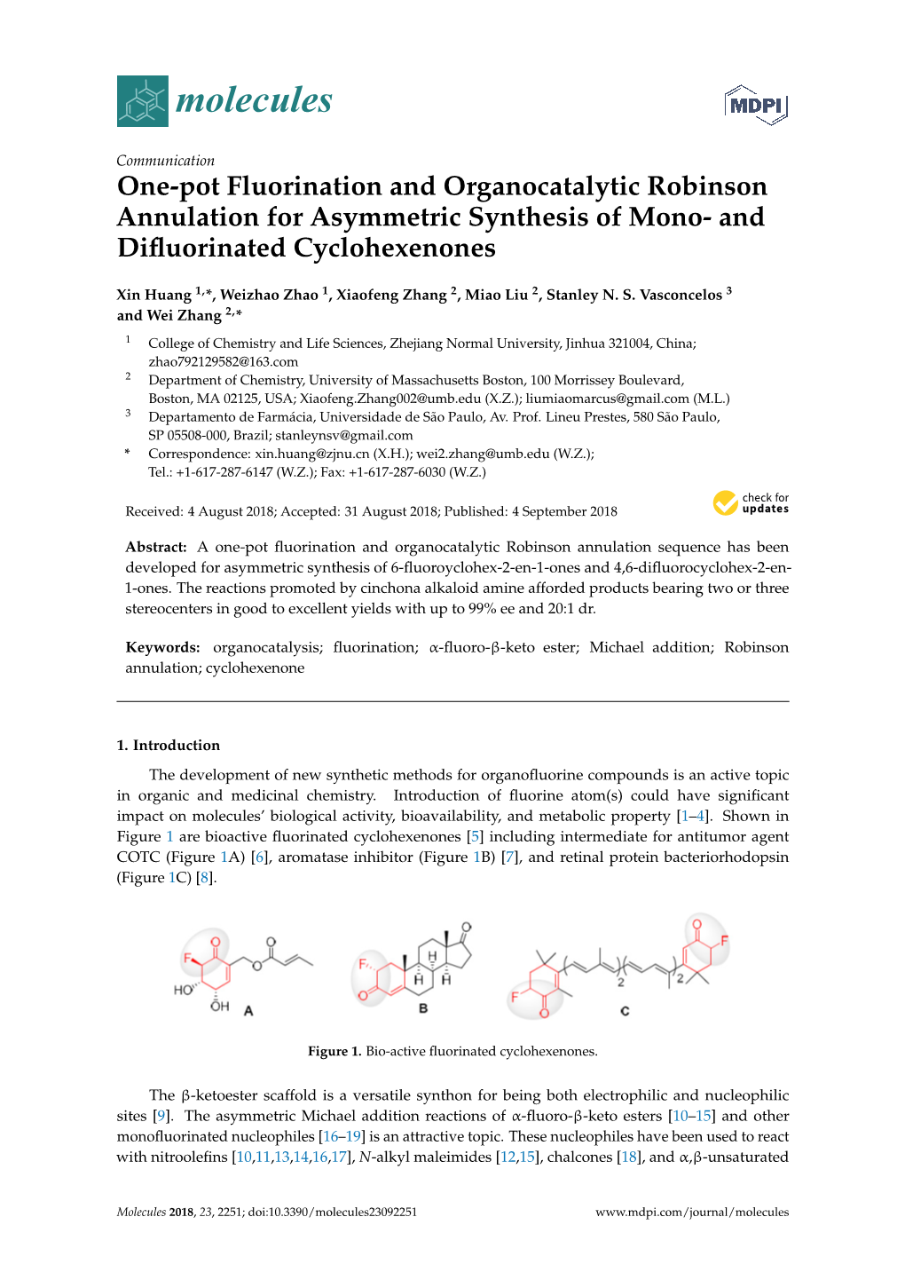 One-Pot Fluorination and Organocatalytic Robinson