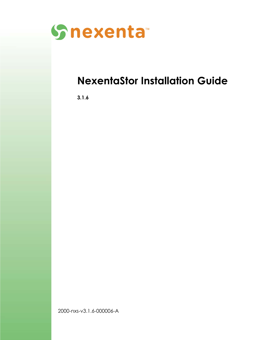 Nexentastor Installation Guide 3.1.6