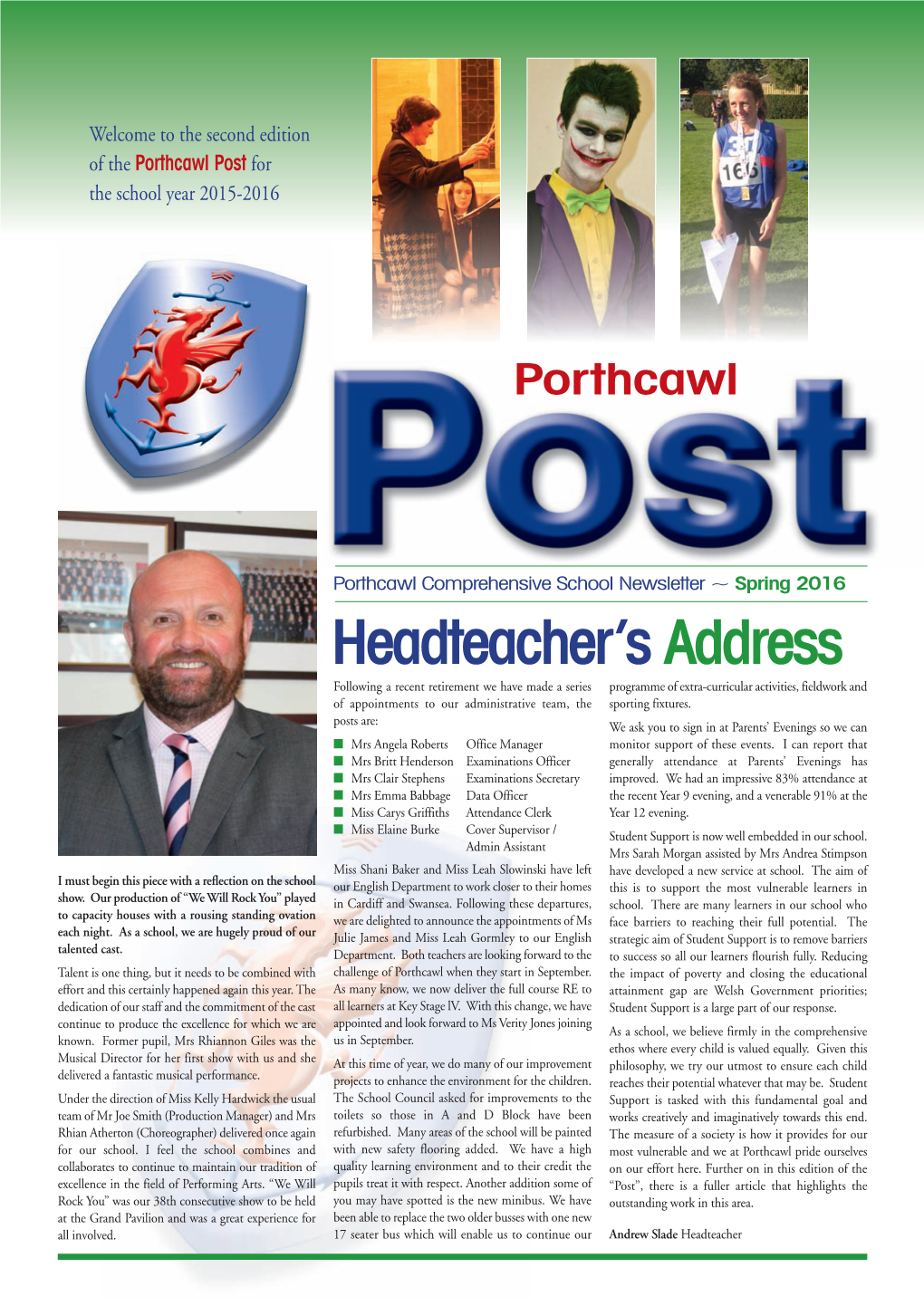 PORTHCAWL POST Spring 2016 Porthpost Winter 2015 Master Layout 1 06/03/2016 15:54 Page 3