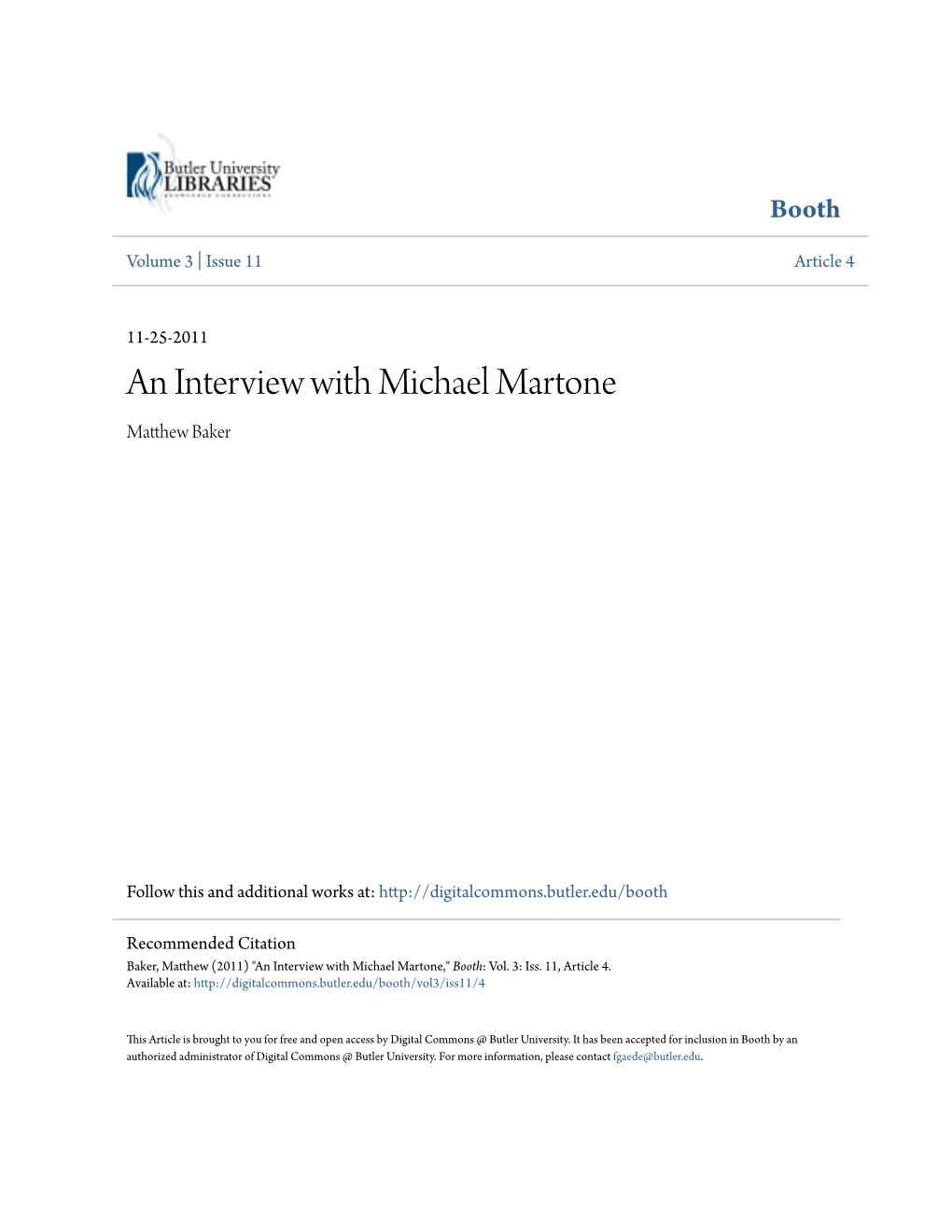 An Interview with Michael Martone Matthew Akb Er