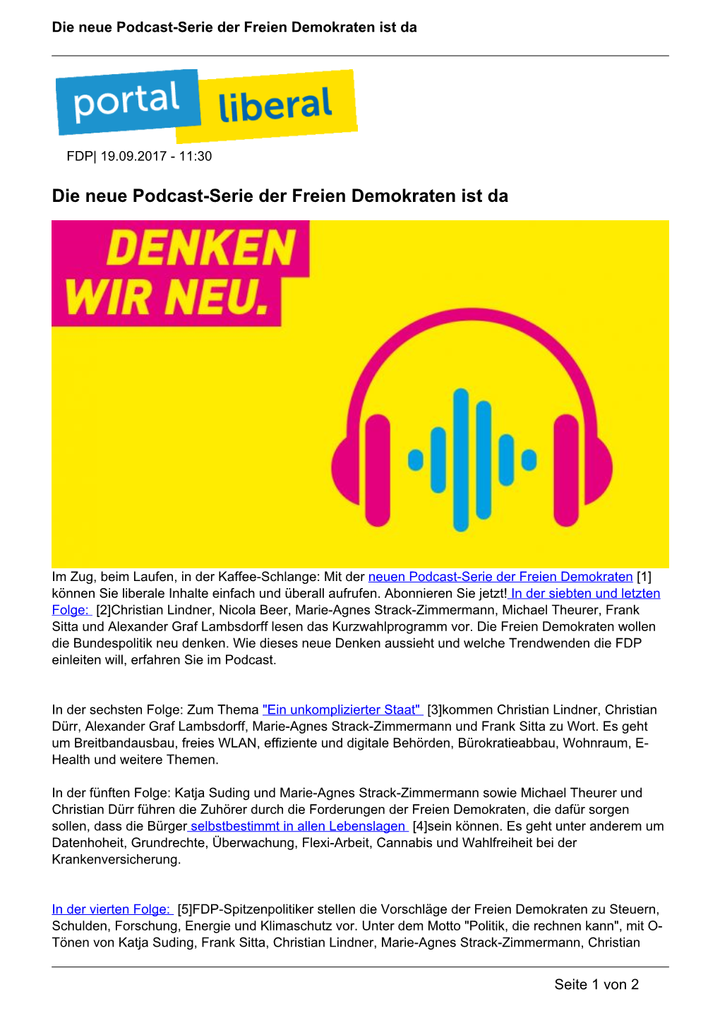 Die Neue Podcast-Serie Der Freien Demokraten Ist Da