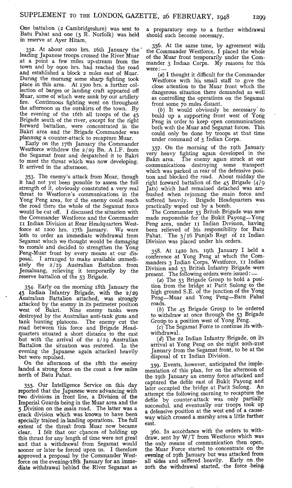 SUPPLEMENT to the LONDON&gt; GAZETTE, 26 FEBRUARY, 1948