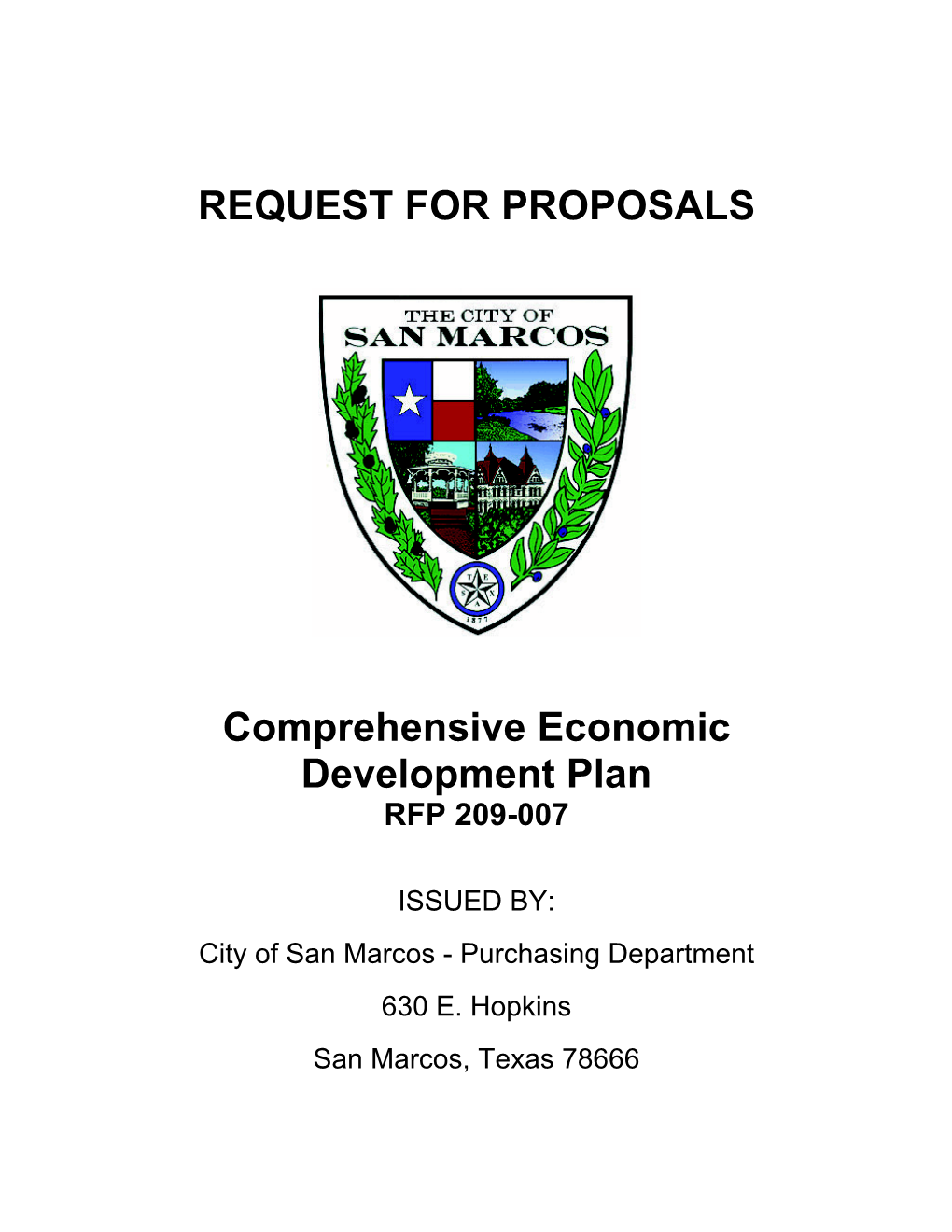 REQUEST for PROPOSALS Comprehensive Economic