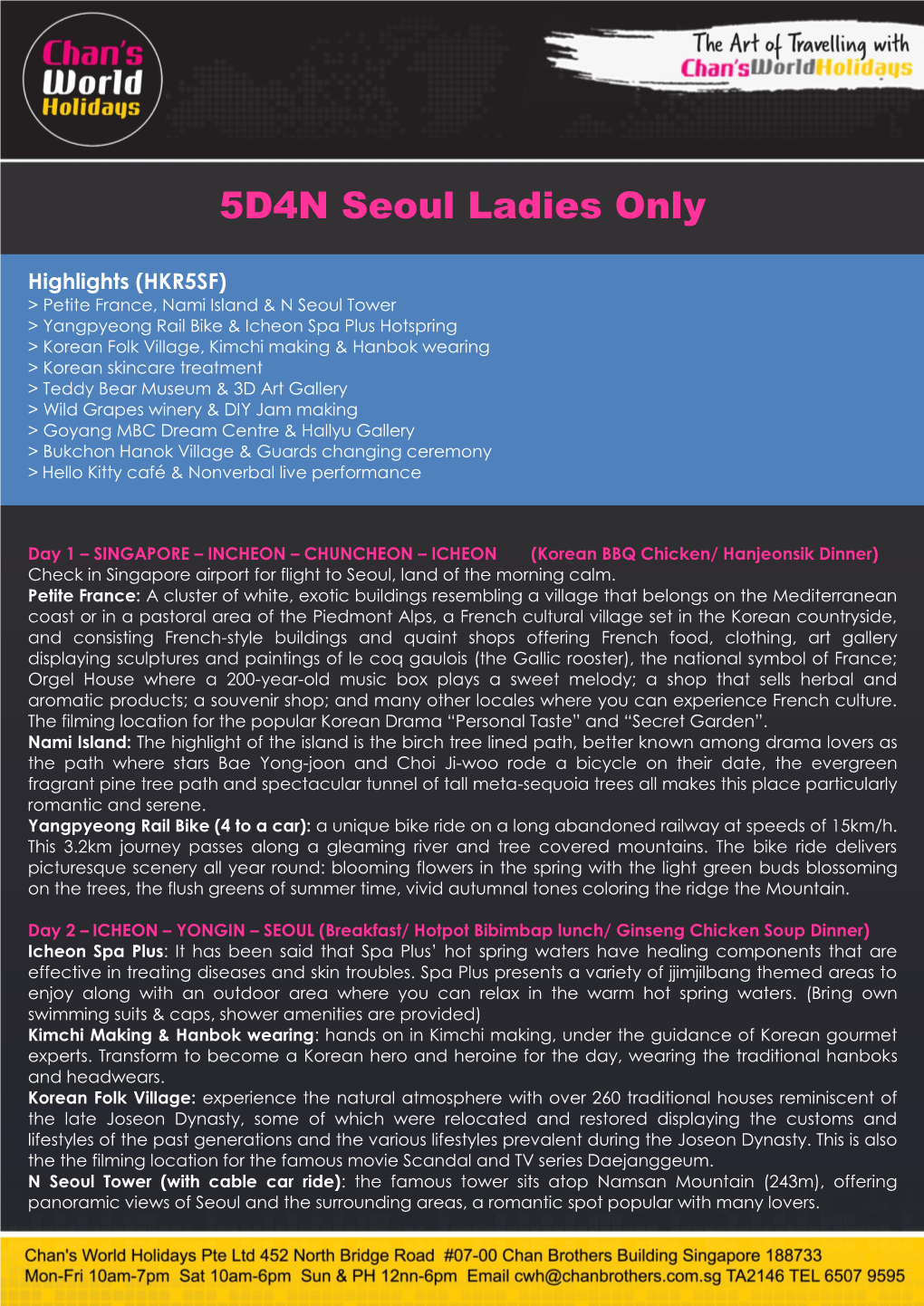 5D4N Seoul Ladies Only