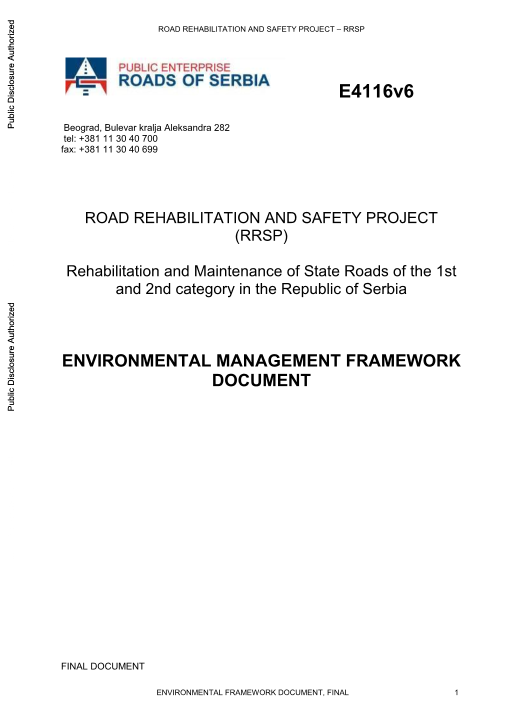 Environmental Management Framework Document
