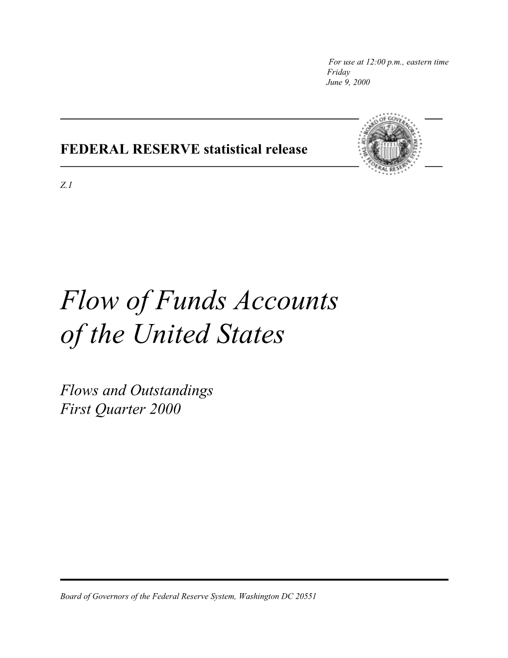 Flow of Funds Accounts of the United States