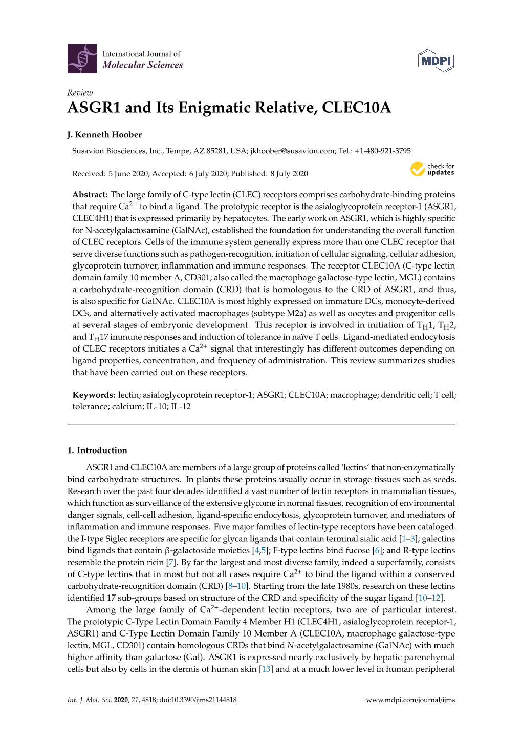 ASGR1 and Its Enigmatic Relative, CLEC10A