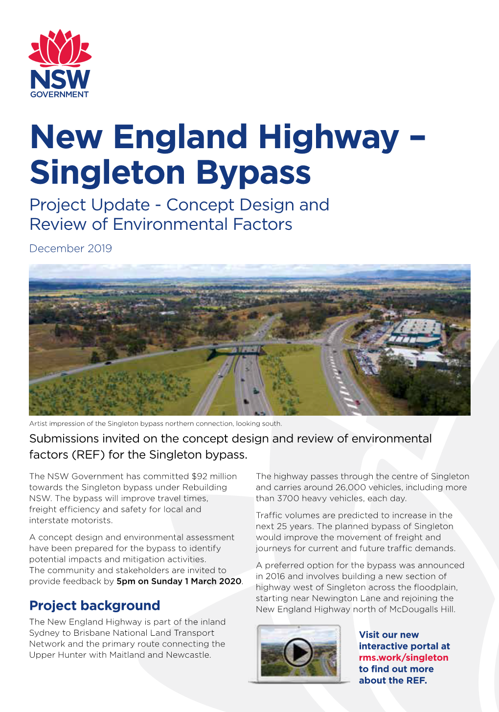 New England Highway – Singleton Bypass Project Update - Concept Design and Review of Environmental Factors December 2019