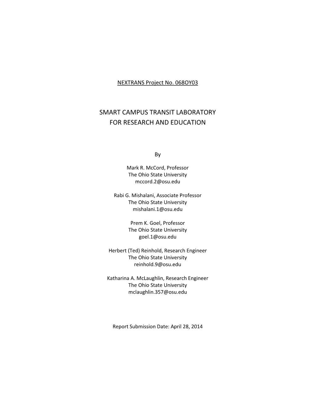 Smart Campus Transit Laboratory for Research and Education