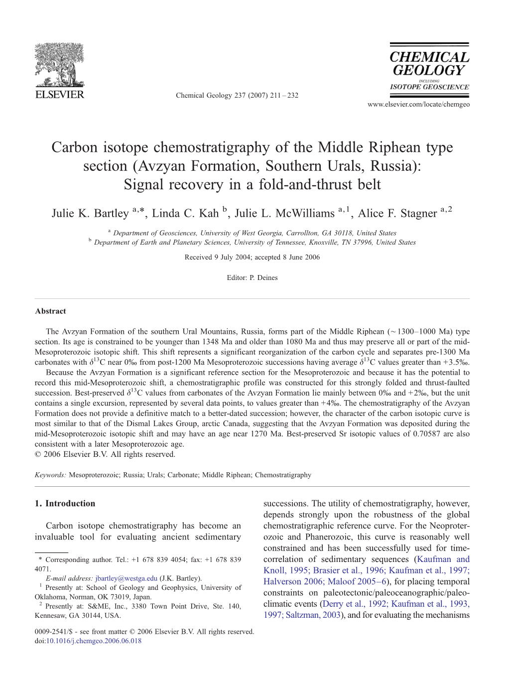 (Avzyan Formation, Southern Urals, Russia): Signal Recovery in a Fold-And-Thrust Belt ⁎ Julie K