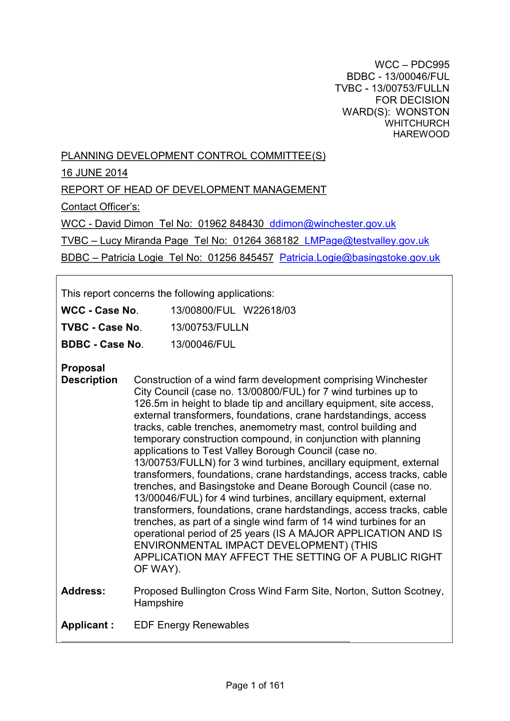 Wonston Planning Development Control