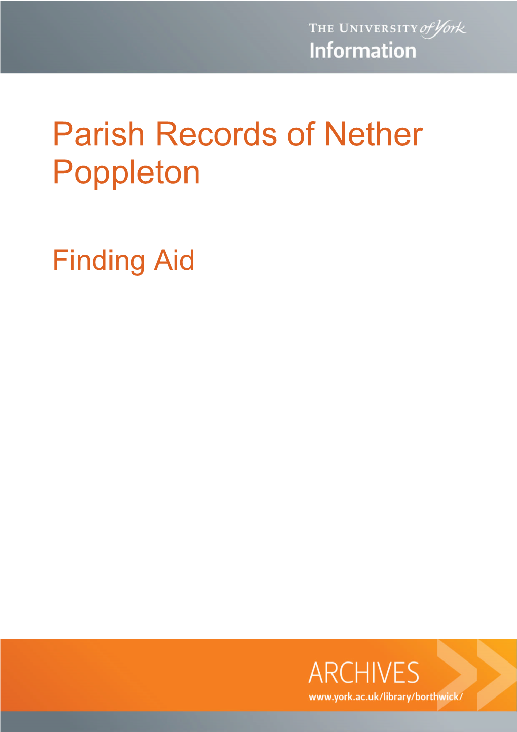 Parish Records of Nether Poppleton