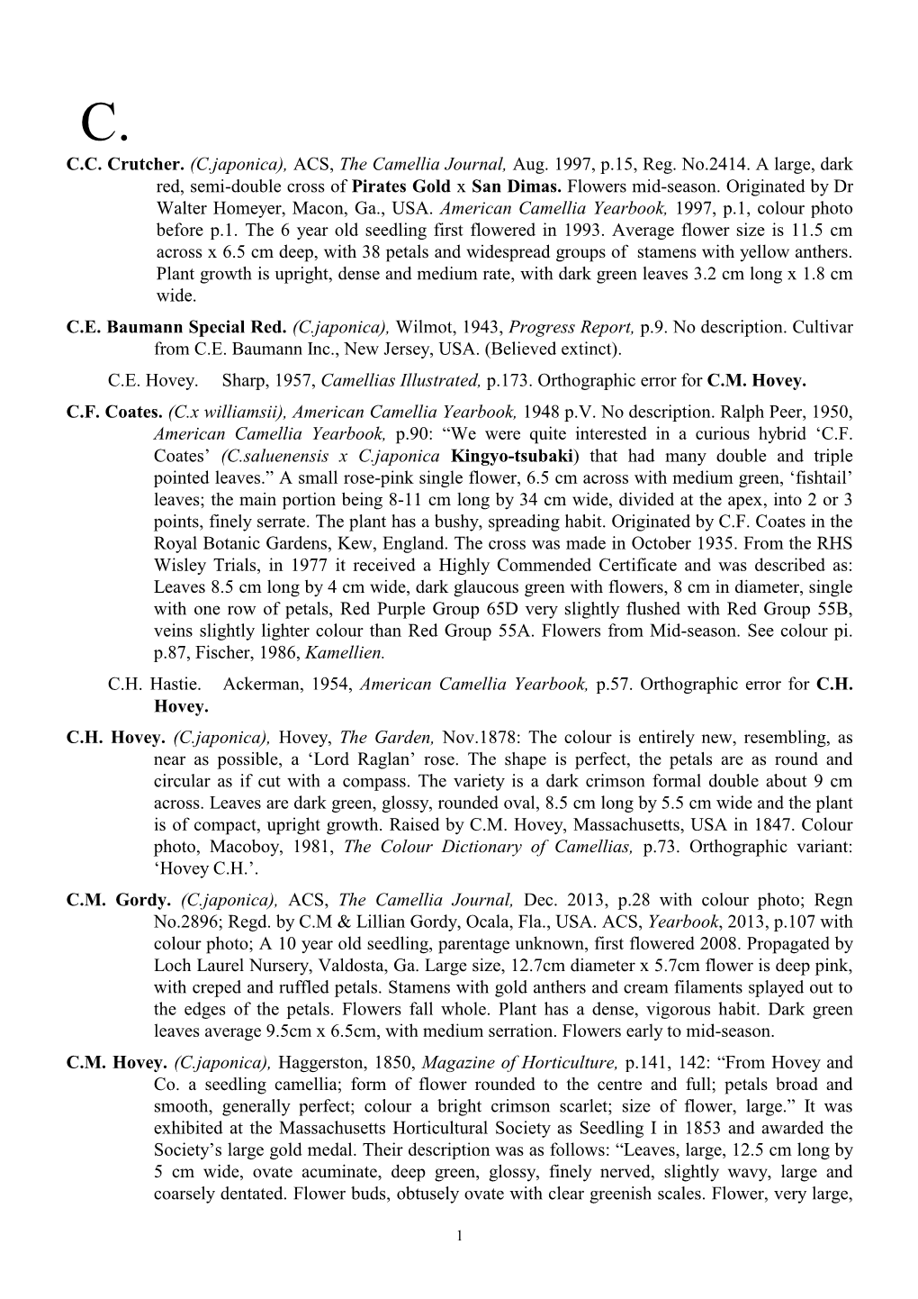 C.Japonica), ACS, the Camellia Journal, Aug