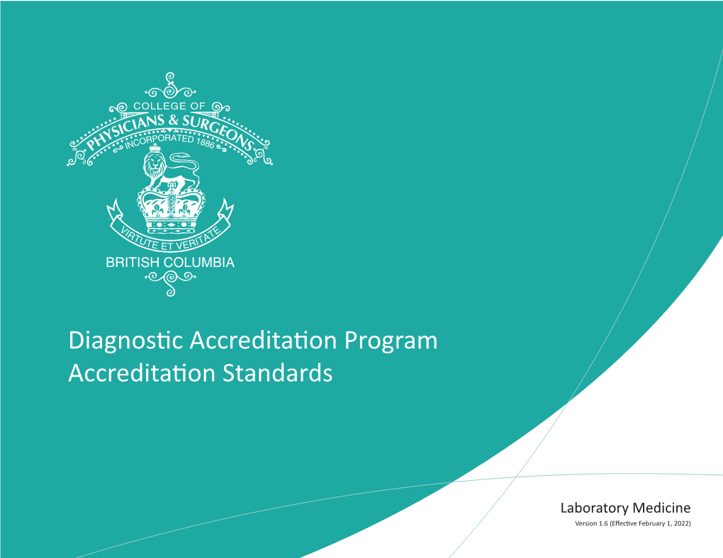 Diagnostic Accreditation Program Accreditation Standards