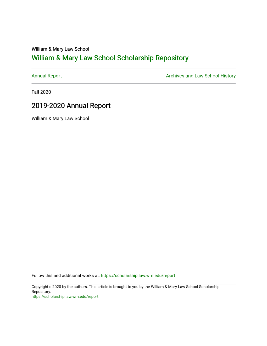 2019-2020 Annual Report