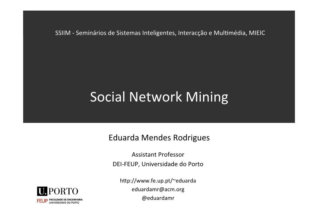 Social Network Mining