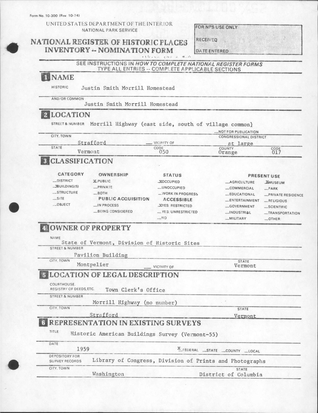 National Register of Historic Places Inventory -- Nomination Form ¡Date Entered