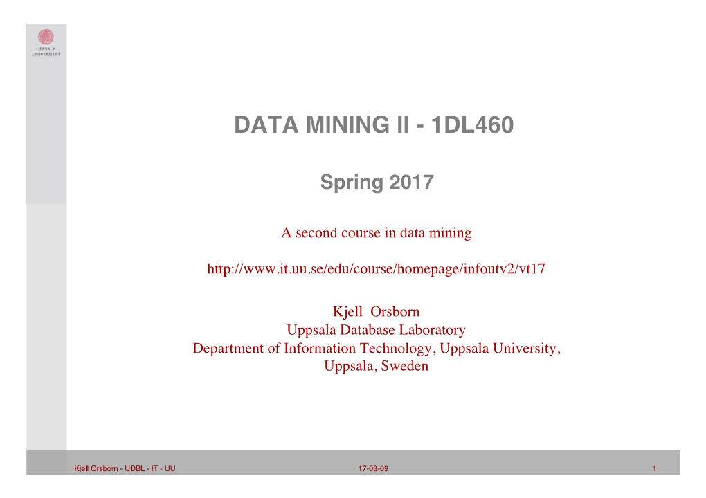 Data Mining Ii - 1Dl460
