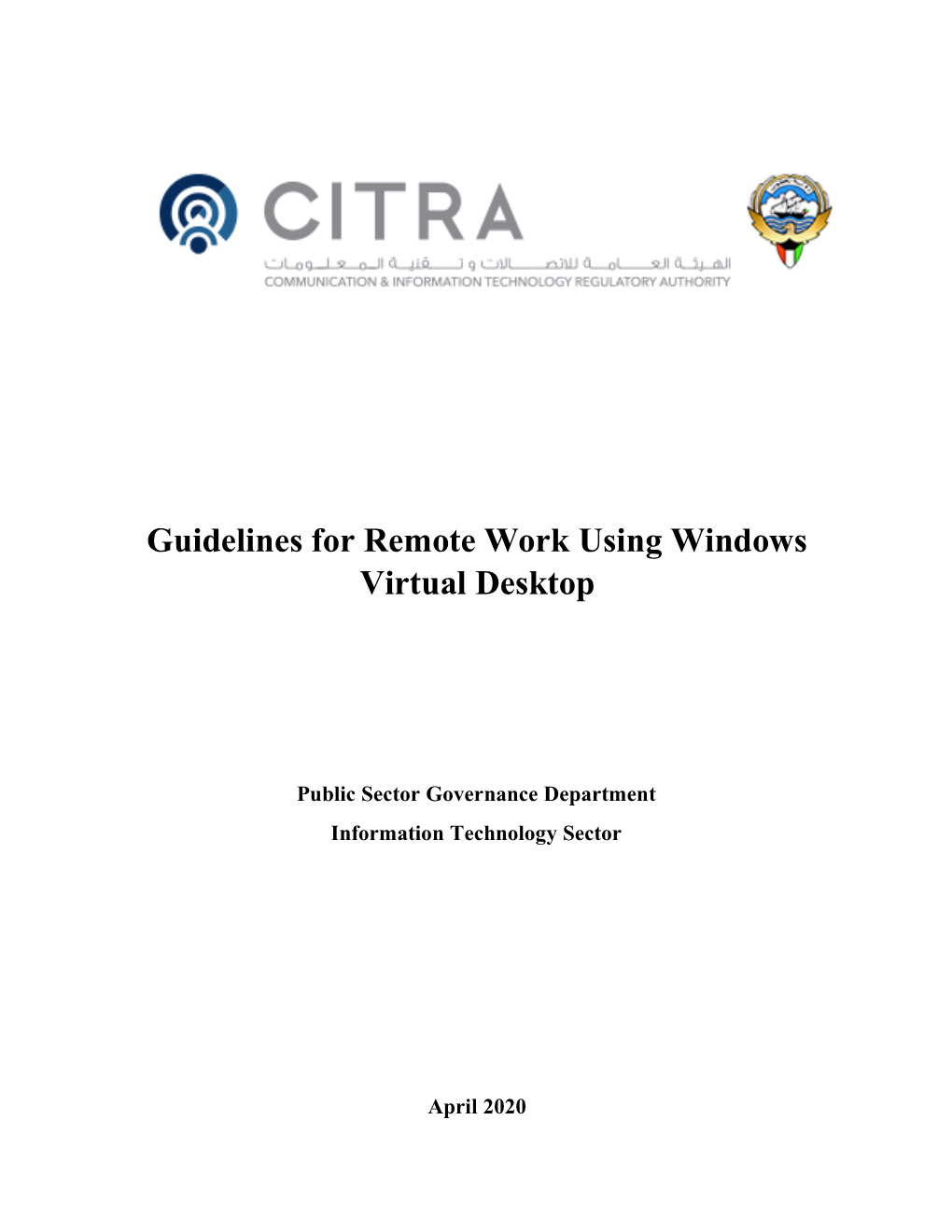 Guidelines for Remote Work Using Windows Virtual Desktop