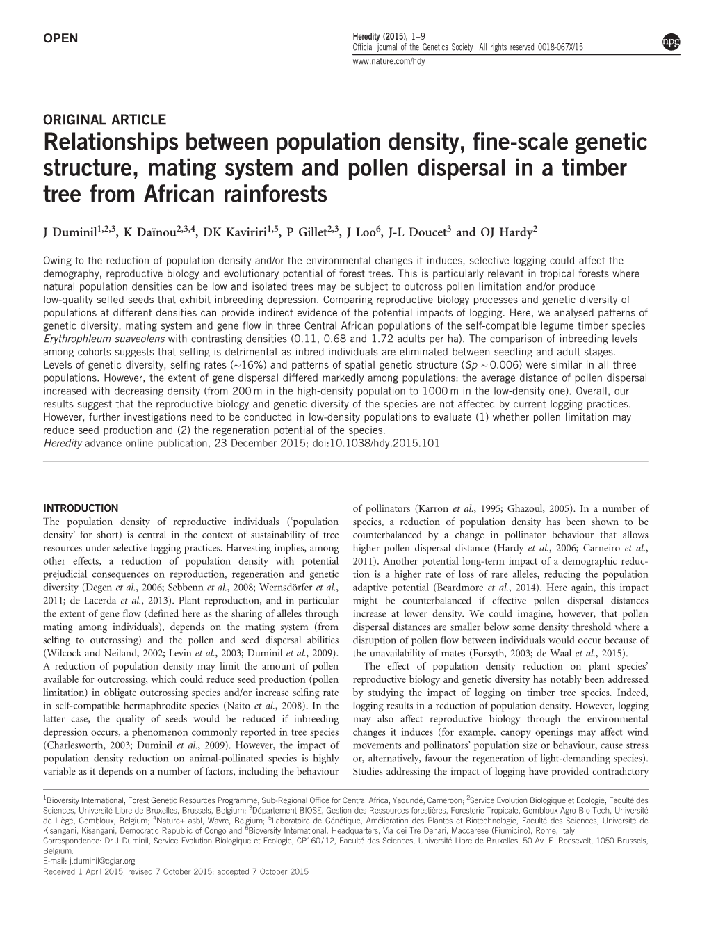 Relationships Between Population Density, Fine-Scale Genetic Structure