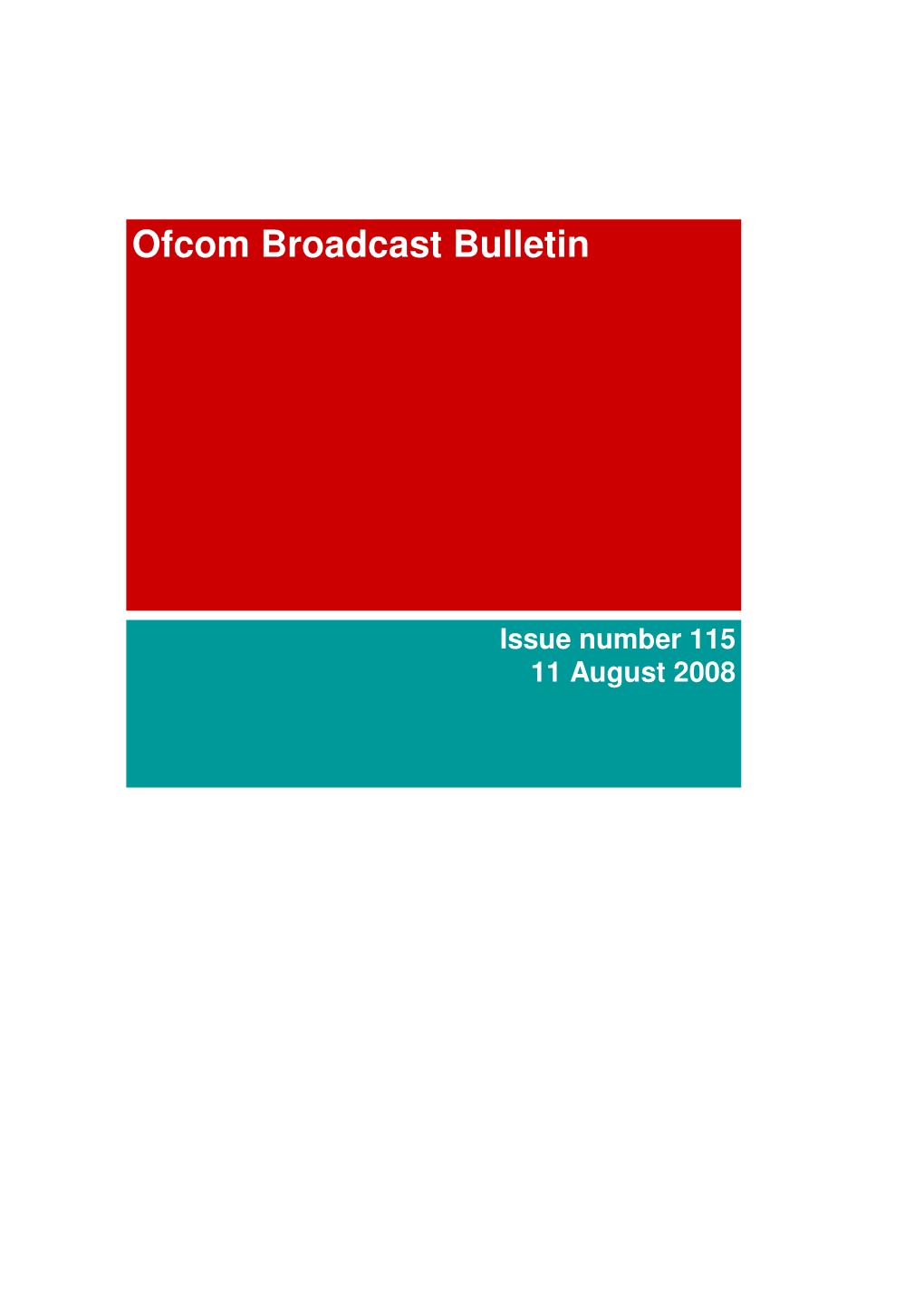 Broadcast Bulletin Issue Number