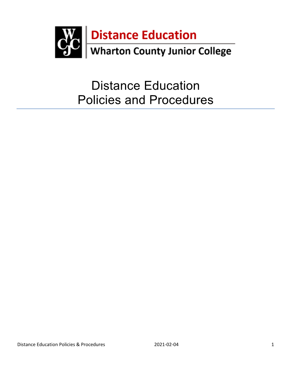 Distance Education Policies and Procedures