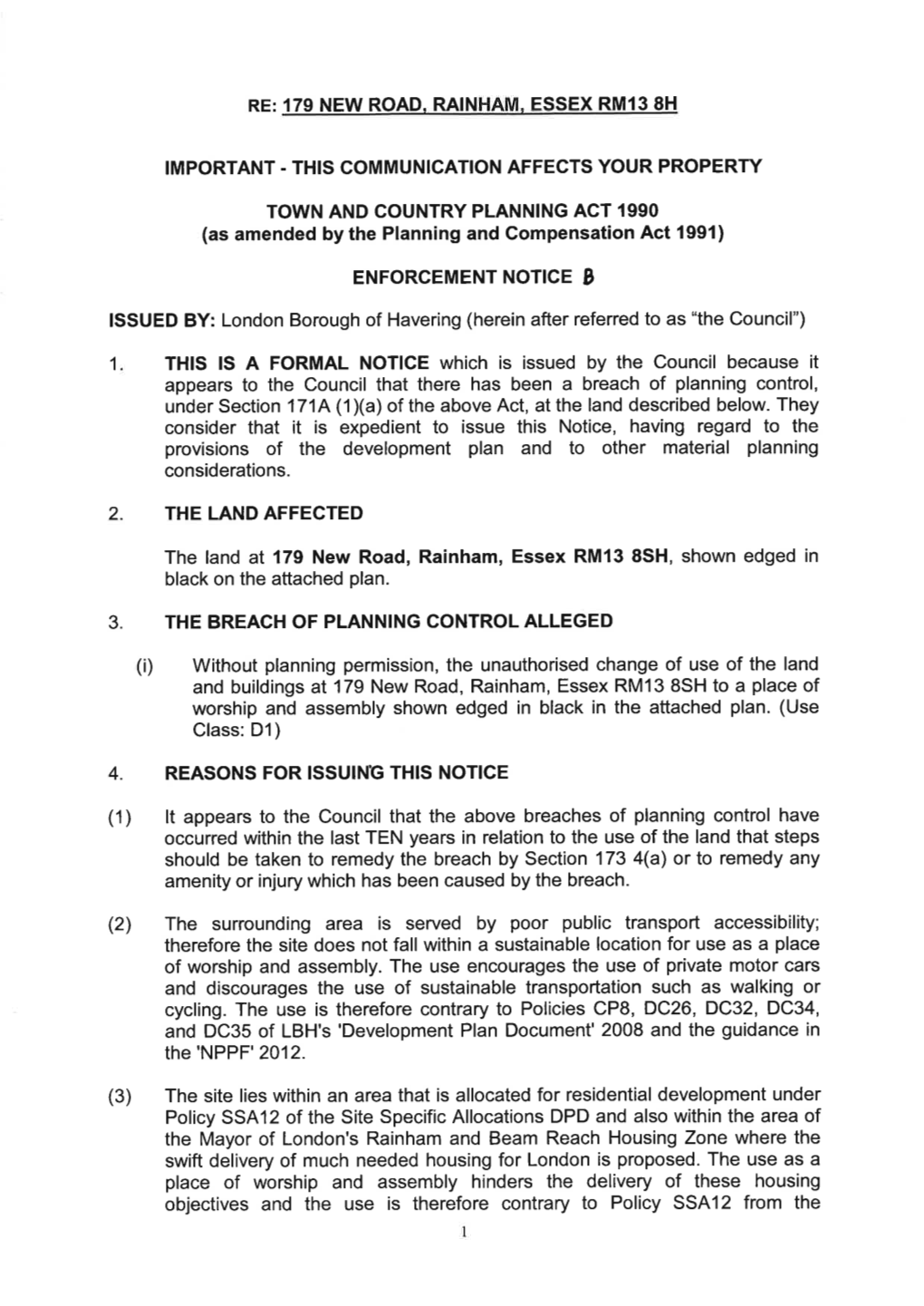 Planning Enforcement Notice