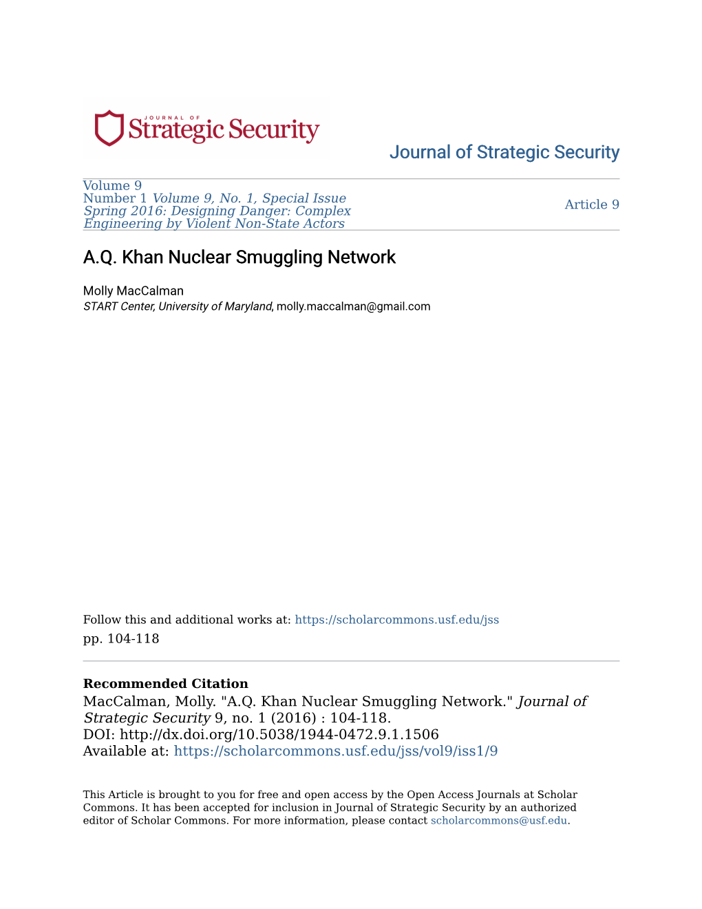 A.Q. Khan Nuclear Smuggling Network