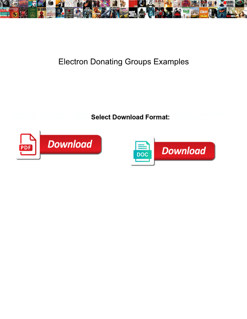 Electron Donating Groups Examples